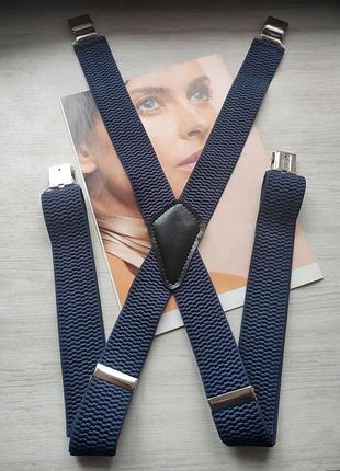 Чоловічі підтяжки х образні синій джинс