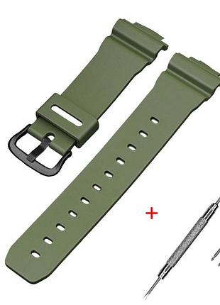 Ремешок для casio g-shock dw-6900 army green bk