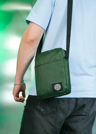 Барсетка stone island 1000d зелена
