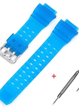 Ремешок для casio g-shock gw-9400 transl light-blue si