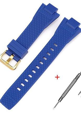 Ремешок для casio g-shock gst-b400 blue gold