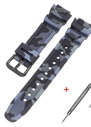 Ремінець для casio g-shock aq-s800/ae-1200 camo black bk