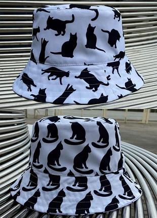 Панама двостороння haipp — w/b cats (арт. 408)