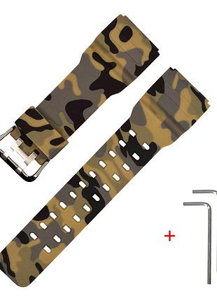 Ремешок для casio g-shock gg-1000/gwg-100/gsg-100 camo beige si