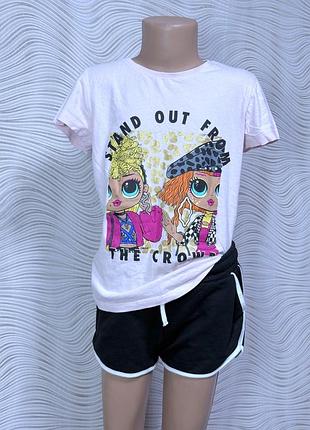 Комплект одягу для дівчинки 9-10 років (140 см зріст) літній футболка та шорти