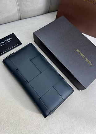 Гаманець чорний bottega veneta cassette k426