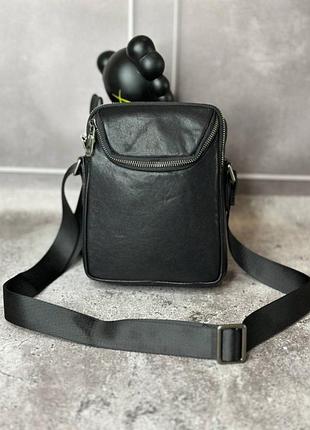 Сумка чорна шкіряна модель  8 s112