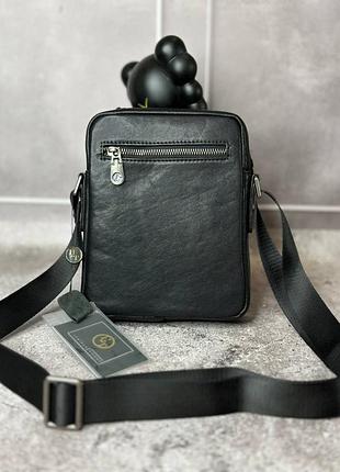 Сумка чорна шкіряна модель  8 s112 2