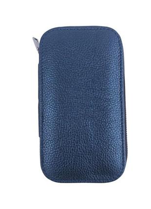 Компактний шкіряний манікюрний чохол leathart синій