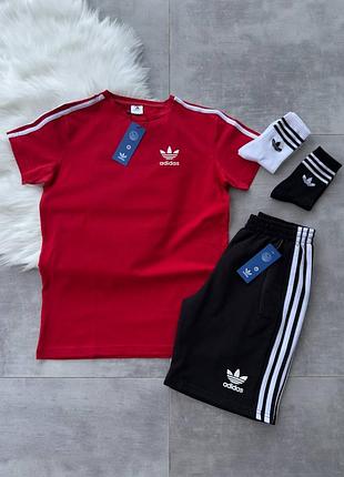 Набор adidas футболка шорты 2 пары носков размеры xs-3xl