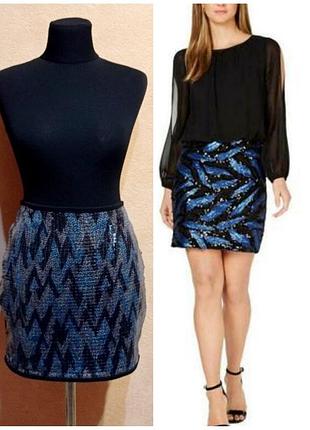 Шикарная юбка в пайетках орнамент морская волна, k. woman (германия).