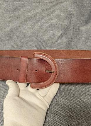 Laura ashley р. s / m шкіряний коричневий жіночий ремінь пояс широкий під вінтаж