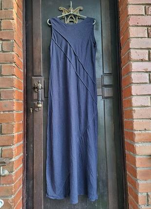 Сукня максі льон city life макси синя синяя макси плаття платье сарафан