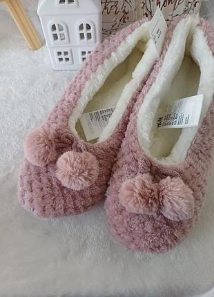 Мякенькі пухнасті тапочки h&m 25см.