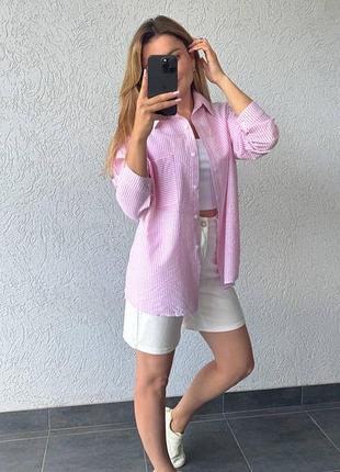 Рубашка в полоску (3 цвета) размеры 42-44,46-48