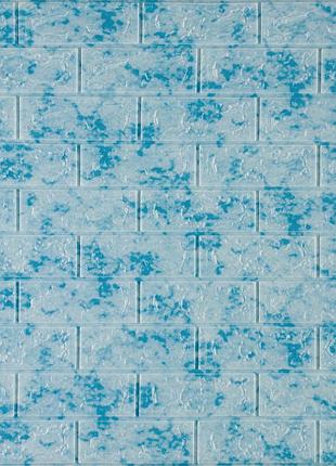 Стильна самоклеюча 3d панель блакитний мармур 700х770х5мм (065)