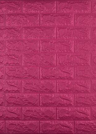 Декоративная 3d панель самоклейка под кирпич темно-розовый 700x770x7мм (006-7)