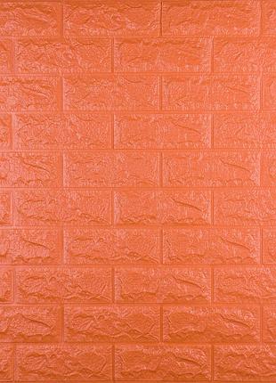Декоративная 3d панель самоклейка под кирпич оранжевый 700x770x7мм (007-7)