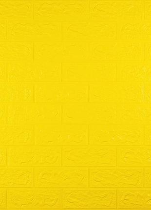 Декоративная 3d панель самоклейка под кирпич желтый 700x770x5мм (010-5)