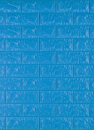 Декоративна 3d панель самоклейка під цеглу синій 700х770х7мм (003-7)