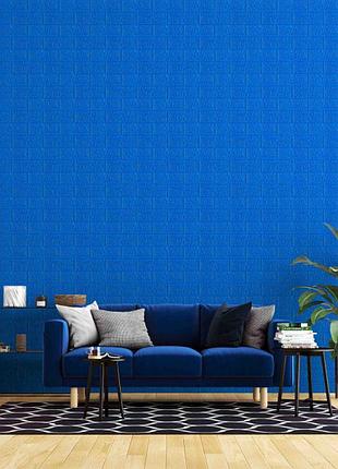 Декоративна 3d панель самоклейка під цеглу синій 700х770х5мм (003-5)