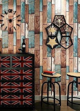 Декоративная 3d панель самоклейка под дерево синее дерево 700x770x5мм (046)