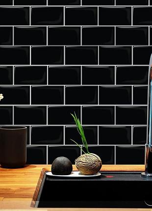 Самоклеющаяся полиуретановая плитка черный кирпич 305х305х1мм