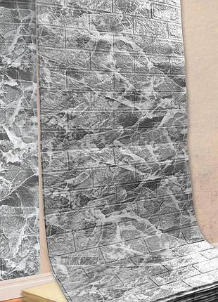 Фактурна самоклейна 3d-панель чорний мармур в рулоні 3080x700x3мм