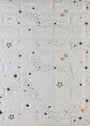 Декоративная 3d панель самоклейка под кирпич звезды 700x770x7мм (021)