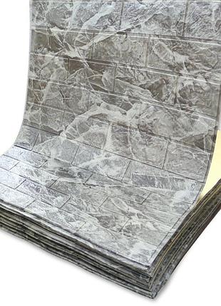 Фактурна самоклейна 3d панель чорний мармур в рулоні 20 м. x 70 см х 3 мм