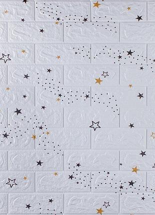 Декоративная 3d панель самоклейка под кирпич звезды 700x770x5мм
