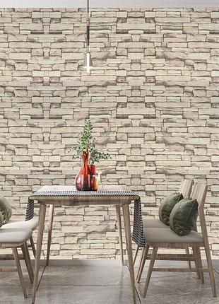 Оригінальна самоклеюча 3d панель бежева катеринославська цегла 700x770x3мм