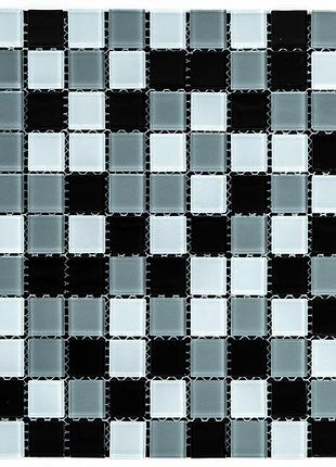 Мозаїка з декоративного скла чорно-сіра 298х298х4,5мм sw-00002369