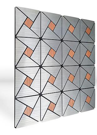 Самоклеящаяся виниловая pet плитка фигуры+ромбики серая 30х30cmх4mm