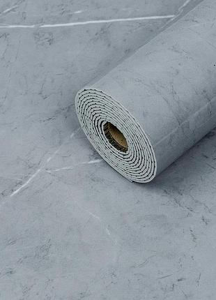 Самоклеящаяся виниловая плитка в рулоне светло-серый мрамор 0,6*3м*2мм глянец