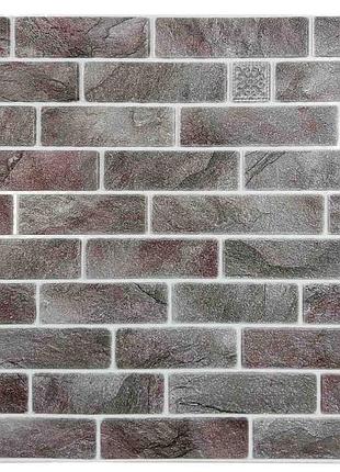 Самоклеюча 3d панель клінер сіро-червоний 700x700x3мм