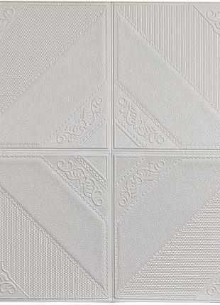 Самоклеющаяся потолочно-стеновая 3d панель белый ромб 700x700х5мм