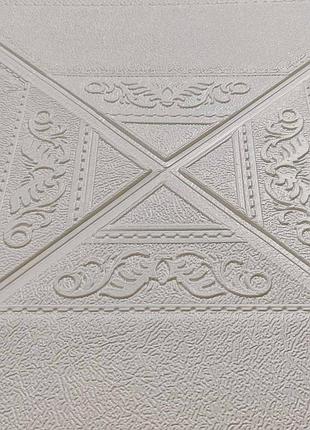 Самоклеющаяся потолочно-стеновая 3d панель белый ромб 700x700х5мм 2