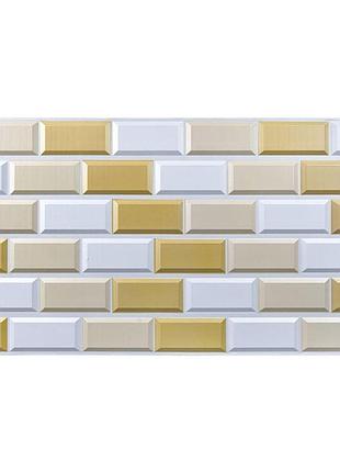 Декоративная пвх панель бело-бежевый клинкерный кирпич 960х480х4мм