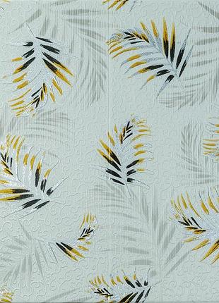 Панель самоклеющася стеновая 3d папоротник на сером фоне 680х670х4мм