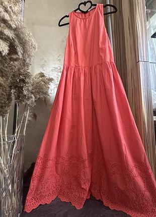 Сарафан с кружевом из хлопка mango