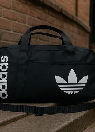 Спортивна сумка чорна adidas, сумка чоловіча, сумка жіноча, сумка до залу фітнес, спортивні сумки