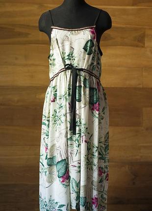 Белый сарафан с растительным принтом sweewe paris, размер s, m