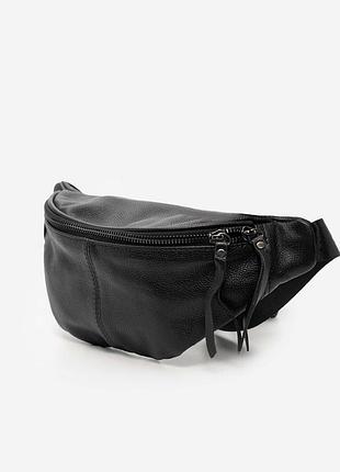 Натуральна шкіра. чорна —  поясна сумка високої якості від українського бренду  (луцьк, 595)