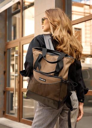 Сумка високої якості українського виробництва шопер - велика і вмістка - хакі жіноча