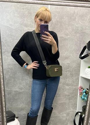 Хаки - фурн.золото – стильный, каркасный, элегантный клатч на одно отделение с двумя молниями (0490)