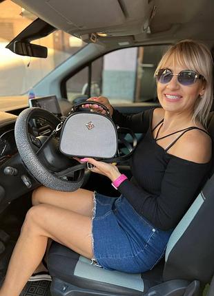 Серый – натуральный замш – элегантный клатч-чемоданчик на 1 отделение под двумя молниями (0519-4)