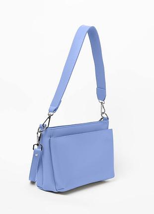 Голубая – три отделения на молнии - фабричная сумка высокого качества (луцк, 754)