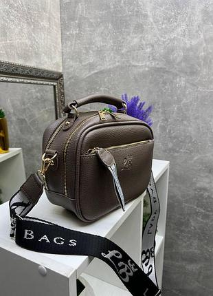 Капучино - спортивна, молодіжна крос-боді сумочка зі знімним ременем у комплекті (0529)