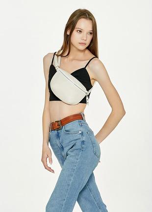 Сумка на пояс бананка високої якості українського виробництва - молодіжна - молочна